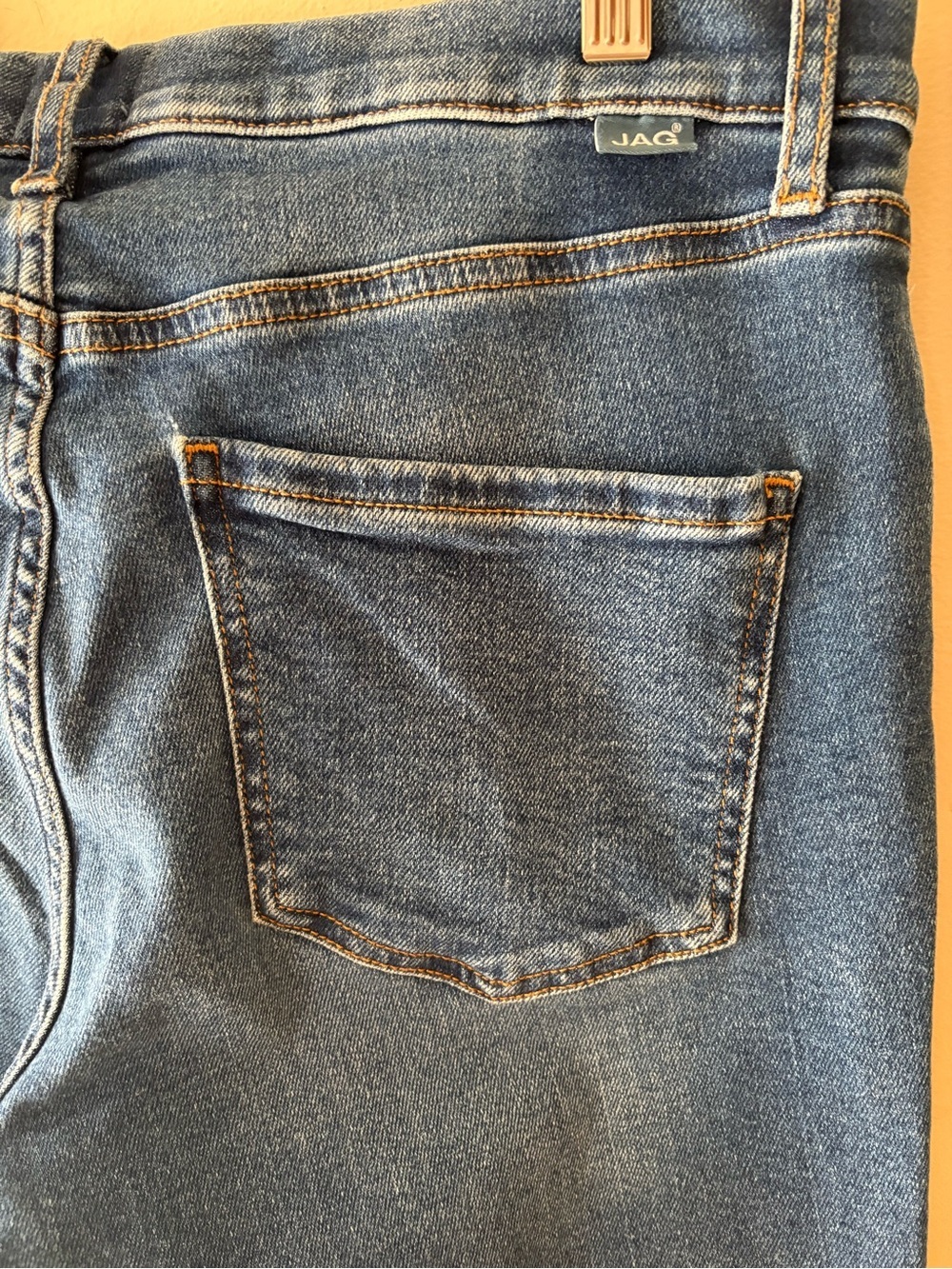 Jag Jeans Valentina Straight Crop Pull On High Rise Raw Hem Blue jeans, Sz 8. - Picture 6 of 12